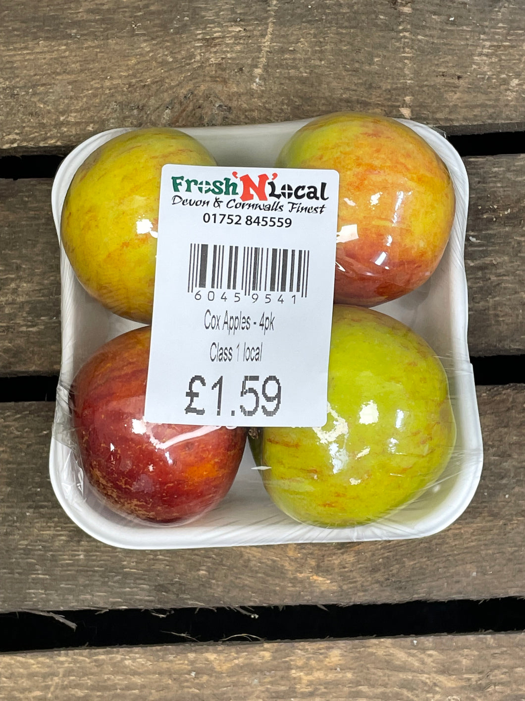 FRUIT - apples - 4 pack cox apples (RRP £1.59)