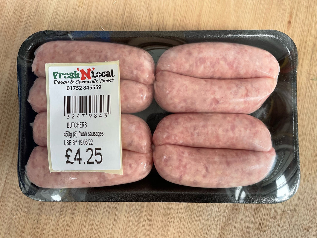 MEAT - Butchers fresh beef sausages 500g (6 sausages) - (RRP £4.25)